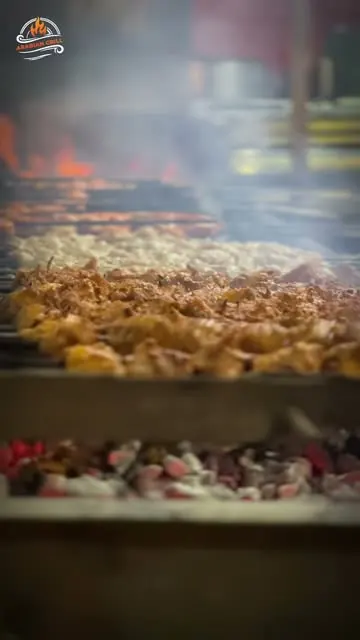 Skewers over the coals
